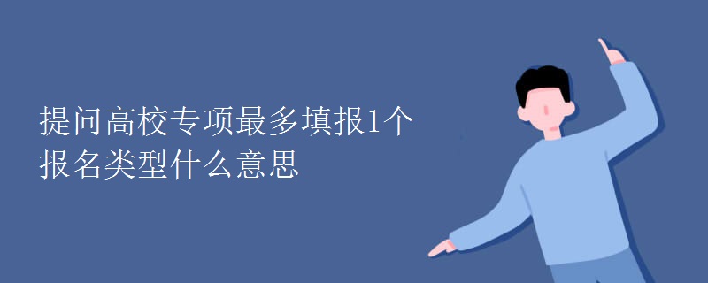 提问高校专项最多填报1个报名类型什么意思