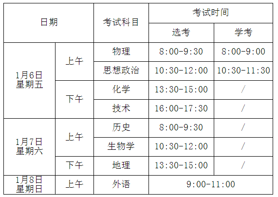 浙江2023年首次选考学考时间具体安排 几点考试