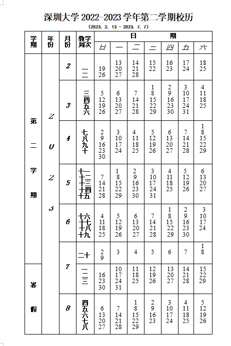 2023深圳大学暑假放假时间什么时候 几月几号开学