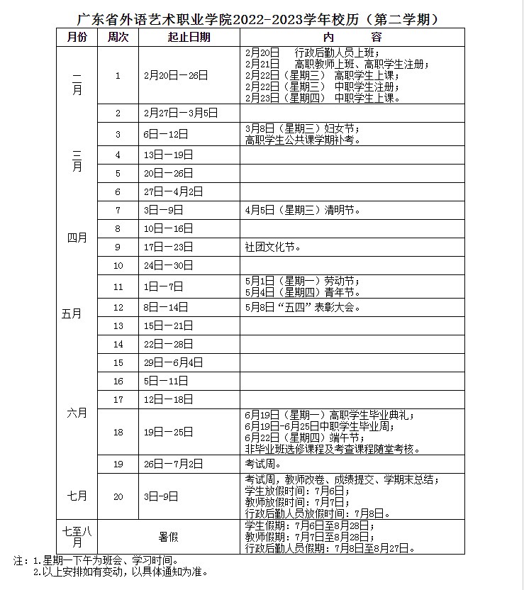 2023广东省外语艺术职业暑假放假时间什么时候 几月几号开学.jpg